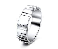 Wood Pattern Silver Ring DDR-11